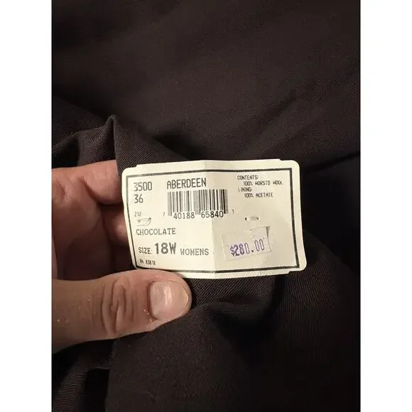 NWT AUSTIN REED Womens 18W 100% Worsted Wool Chocolate Brown Blazer Vintage - Picture 14 of 14